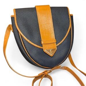 SOLD YSL Blue & Tan Mini Crossbody Shoulder Bag
